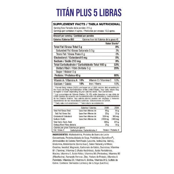 Titan plus x5 lbs vitanas